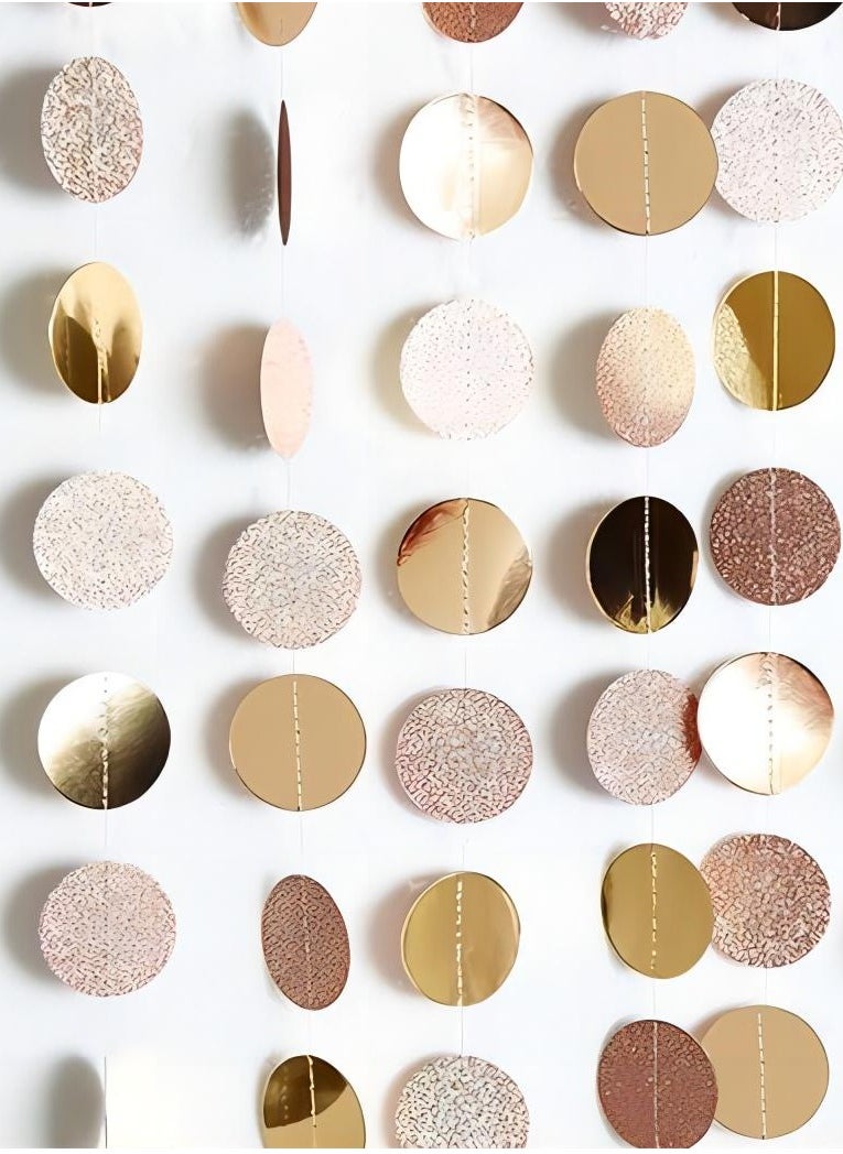 ohmoon Eid Mubarak 8m Background Decor Party,Champagne Gold Glitter Paper Garland, Store Decoration, Home Decoration, Hanging Streamer Backdrop Decor for Birthday Party Decorations, Baby Shower, Engagement, Party Supplies  - Image 2