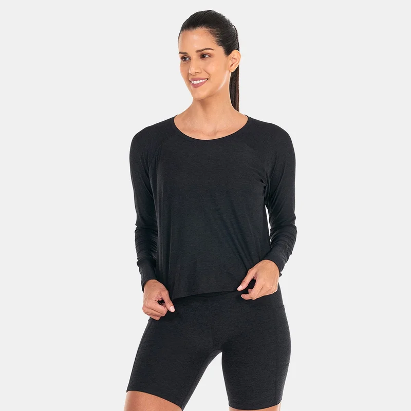 بيوند يوغا تيشيرت فيذر ويت داي دريمر بأكمام طويلة للنساء