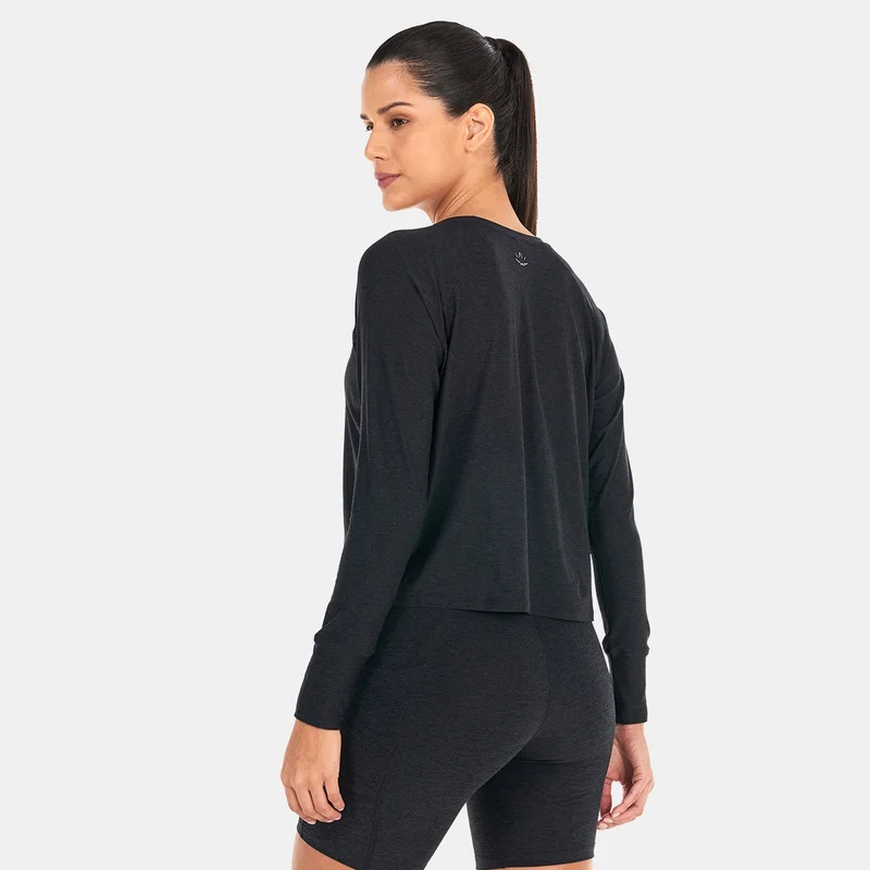 بيوند يوغا تيشيرت فيذر ويت داي دريمر بأكمام طويلة للنساء