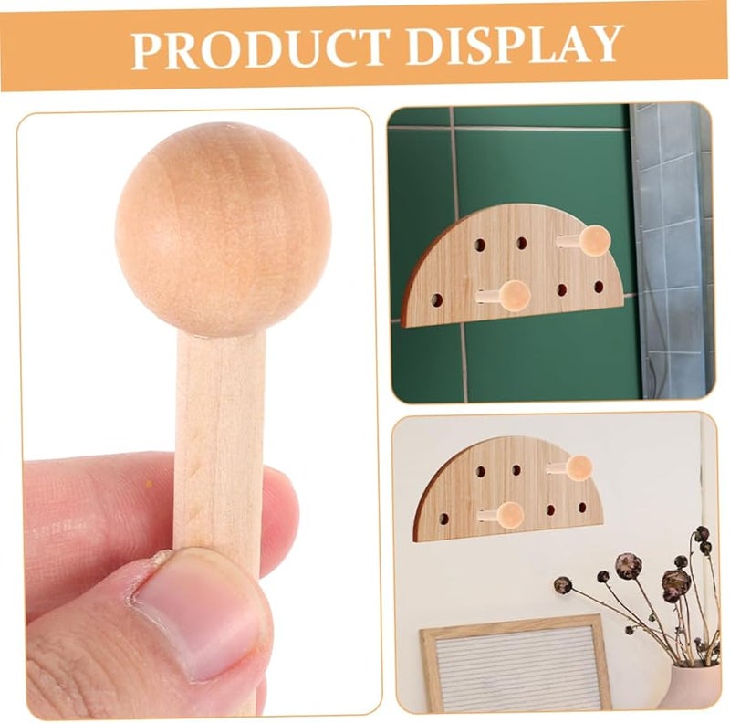 أوتاد خشبية صفراء فاتحة للوحة الأوتاد 10 قطع، خطافات ناعمة النهاية للتعليق والحرف اليدوية والتنظيم - Image 5