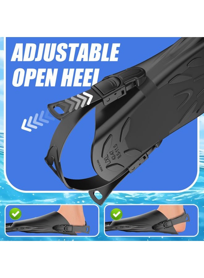 MELUMILU Snorkel Fins, Swim Fins Travel Size Short Adjustable for Snorkeling Diving Adult Men Women Open Heel Swimming Flippers - Image 5