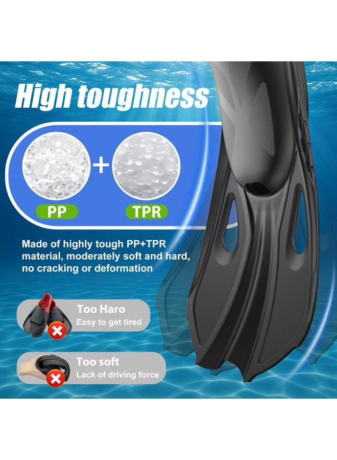 MELUMILU Snorkel Fins, Swim Fins Travel Size Short Adjustable for Snorkeling Diving Adult Men Women Open Heel Swimming Flippers - Image 3