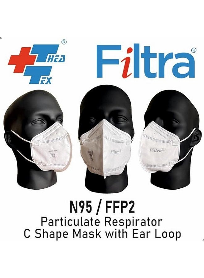 Filtra Filtra® N95 Mask with Ear Loops | Black | FFP2 Mask with Ear Loops | BIS Certified | 5 Layer & Thick Ear Loops | High Filtration | Enhanced Courier Packing | 2 x Zip Lock Travel Pouches of 10 Masks - Image 5