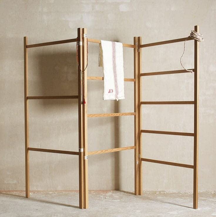 Freestanding Wooden Towel Rack Multiple Tier Sheesham Wood Towel Holder for Bathroom Industrial Towel Bar StandLadder with Storage Shelf for Bathroom Bedroom Laundry Room Kitchen B86 