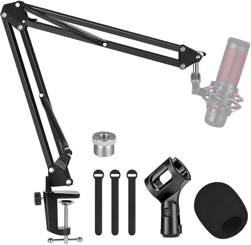 IRONTREE GLEAM Boom Arm Microphone Mic Stand for Blue Yeti HyperX QuadCast SoloCast Snowball Fifine Shure SM7B and other Mic, Medium - Image 1