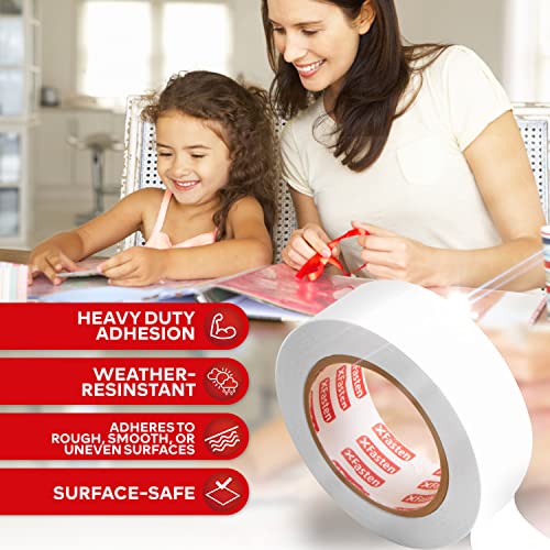 XFasten Double Sided Tape, Removable, 1.5-Inch by 15-Yards, Single Roll, Double Sided Adhesive Tape for Arts and Crafts, Woodworking, and Holding Down Carpets - Residue-Free - Image 2