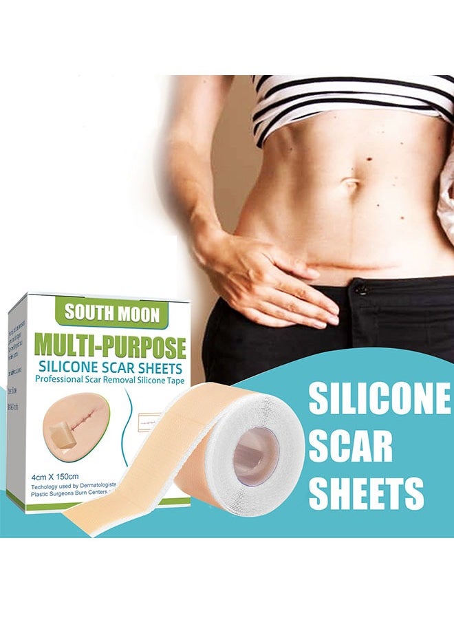 SOUTH MOON - Multi Purpose Silicone Scar Sheets Professional Scar Removal Silicone Tape Effectively Beautify Scars, Remove Burn Scars and Gel Painless Tape Roll - Image 1
