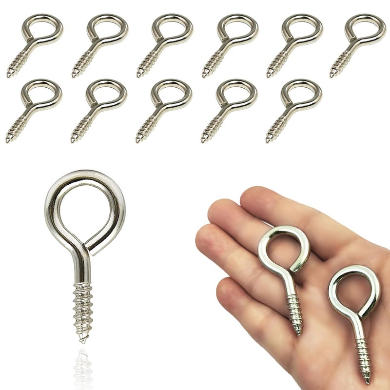 TSBSHum 1/4 Eye Bolts Screw in,12 Pack Eye Screws for Wood,Heavy Duty Eye Hooks Screw Made of Premium Steel,for Hanging Plants,Shade Sails and Bird Feeders Indoors and Outdoors (12) - Image 1
