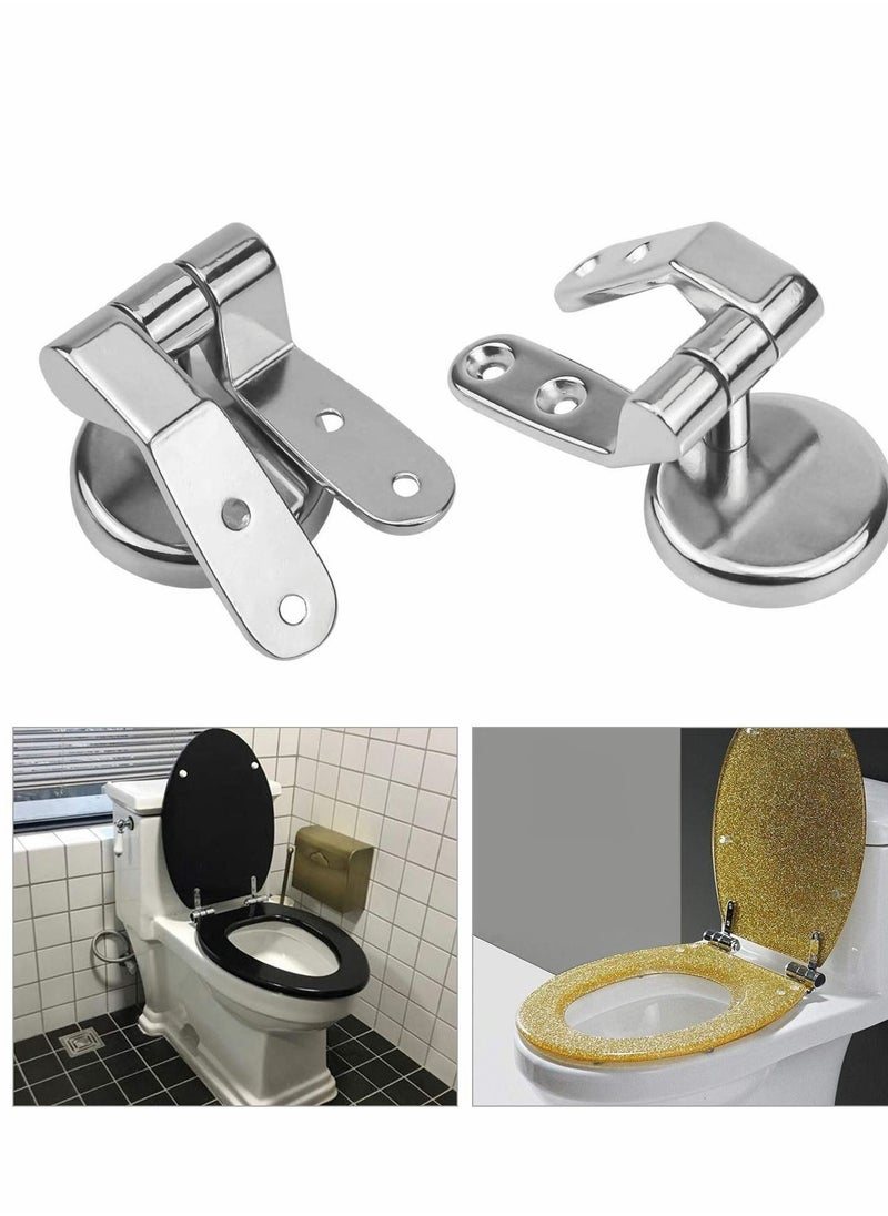 Y&D Toilet Seat Hinge Mountings, 1 Pair Zinc Alloy Bathroom Lid with Screw Fittings Replacement Hinges Adjustable Bolts Nuts  - Image 2