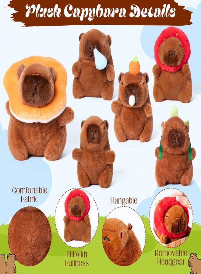 مجموعة دمى كابيبارا القطيفة من أريان كيولت (AQ-Capybara) - 6 قطع - Image 3