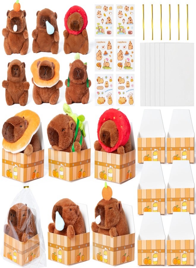 مجموعة دمى كابيبارا القطيفة من أريان كيولت (AQ-Capybara) - 6 قطع - Image 1