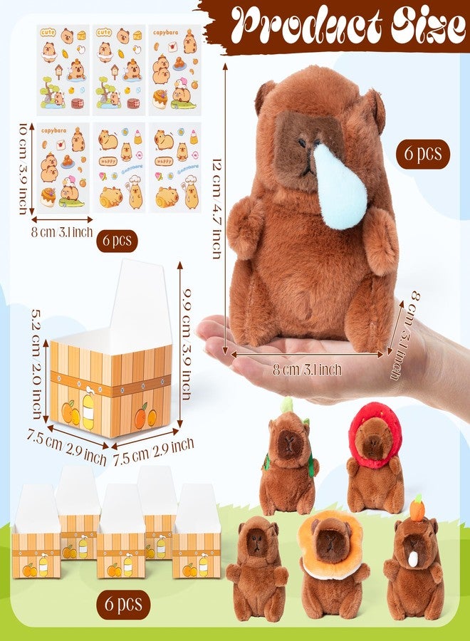 مجموعة دمى كابيبارا القطيفة من أريان كيولت (AQ-Capybara) - 6 قطع - Image 2