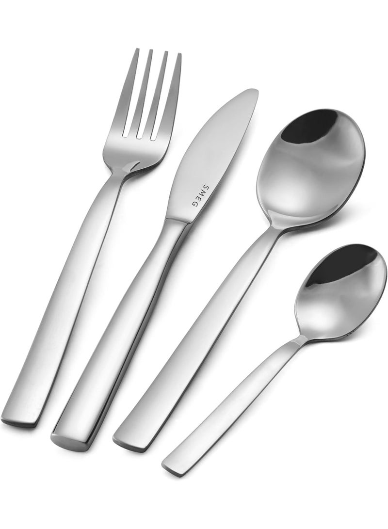 SMEG 4-Piece Cutlery Set (Knife, Fork, Soup Spoon) | Premium Stainless Steel | Vintage-Style Kitchen Cutlery Set, Suitable for Home, Parties, Picnics, Restaurants, Hotels, and Gifts - Image 5