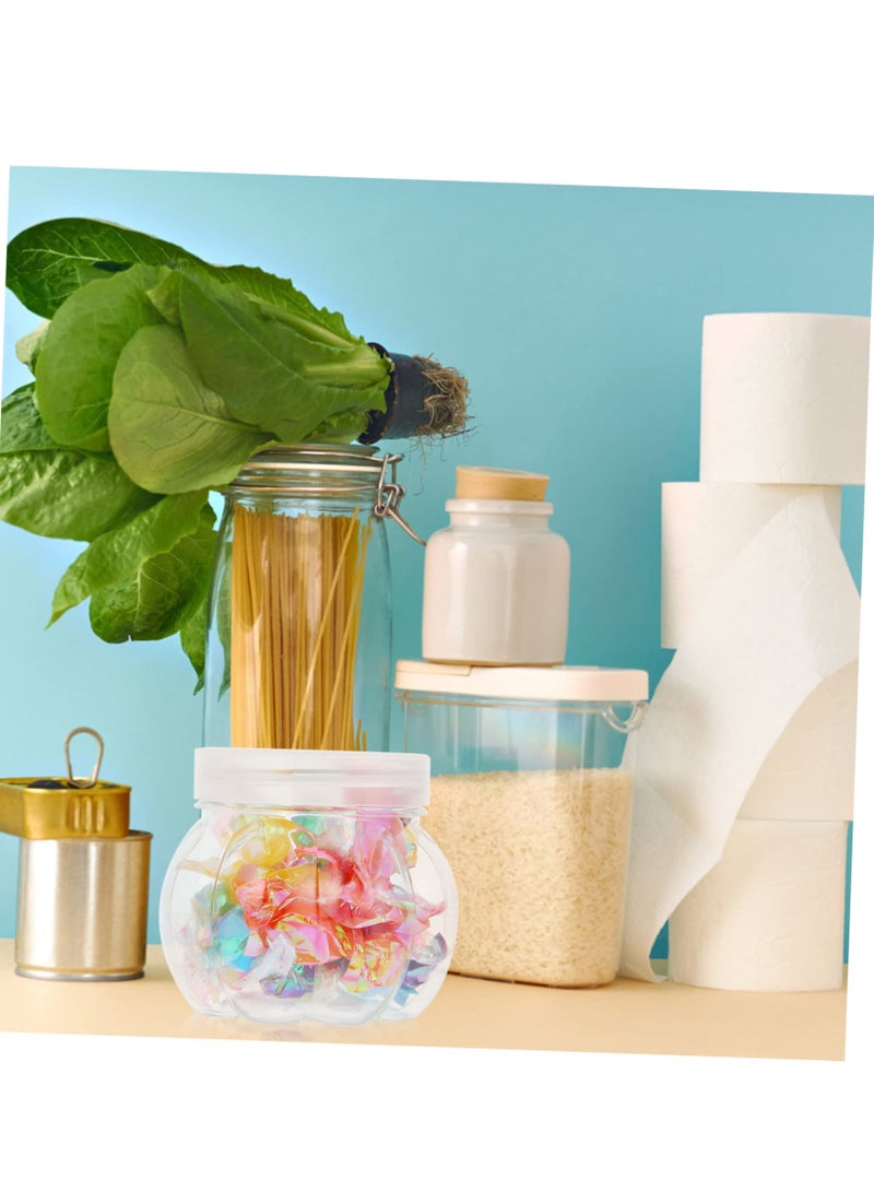 SOLARAE 24 Pcs Pet Pumpkin Jar Decorative Stash Box Clear Jar Candy, Candy Jar Clear Candy Containers Holders Pumpkin Candy Jars Wrapping Canister Storage Holder Box - Image 3