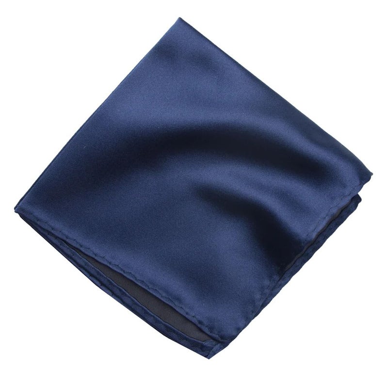 Young Arrow Satin Pocket Square for Men, Wedding Handkerchief for Suits, Blazers & Tuxedo Men's Pocket Square (Navy Blue) - Image 4