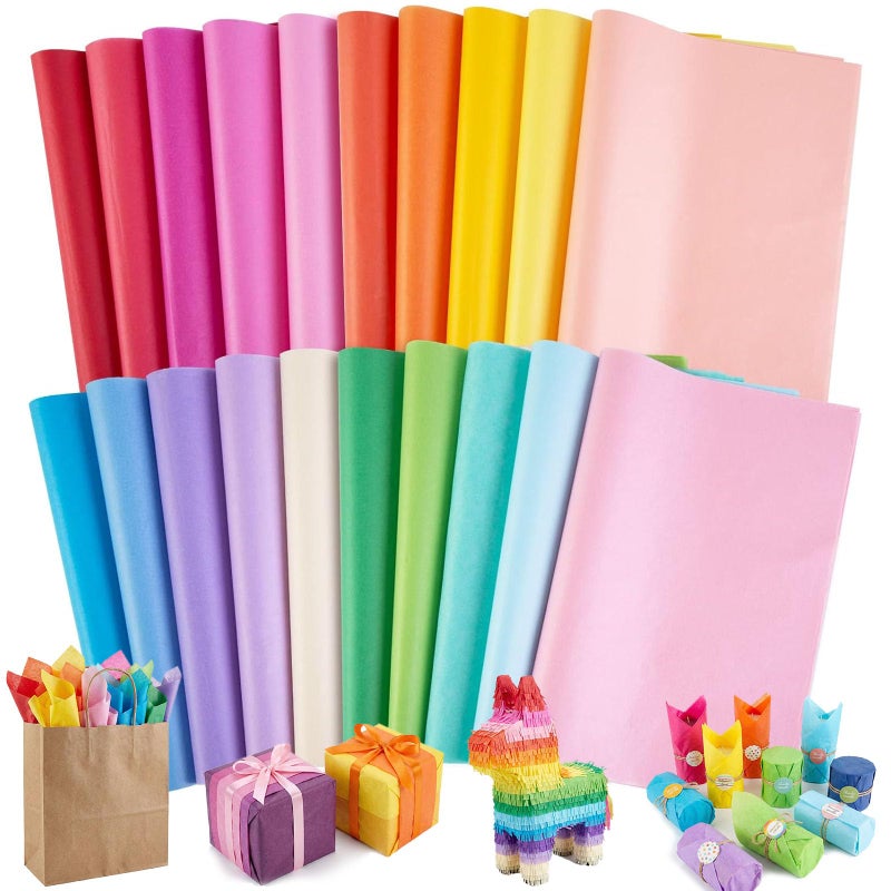 Koogel 330 Sheets Tissue Paper, 14x10 Inch Multicolor Wrapping Tissue Paper for Gift Bags Holiday Birthday DIY Crafts Project 20 Colors - Image 1