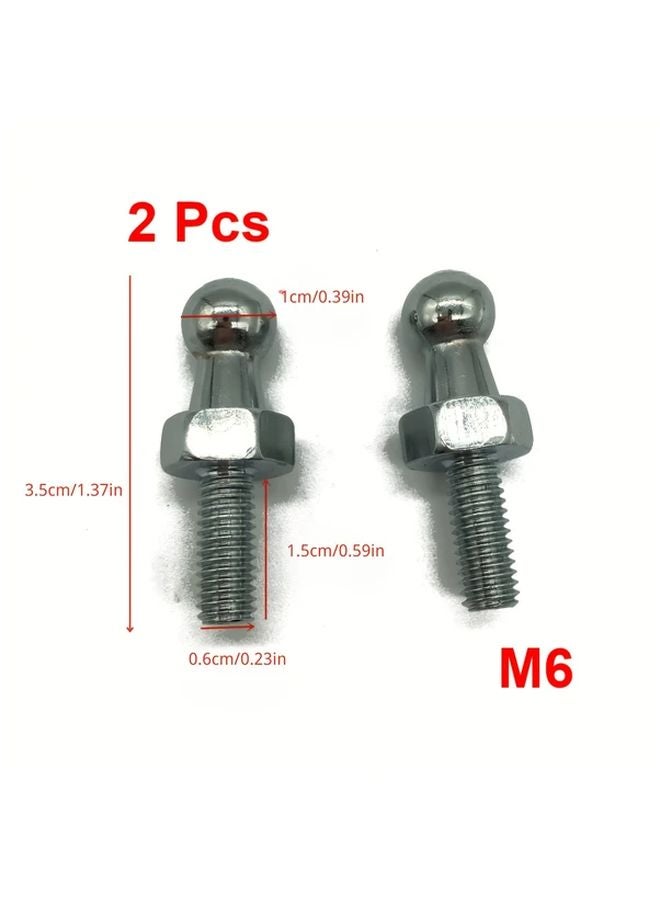 2pcs M6 Ball Head Screw Bolt Pin Joint Valve Cover Gas Pillar End Connector - Image 1