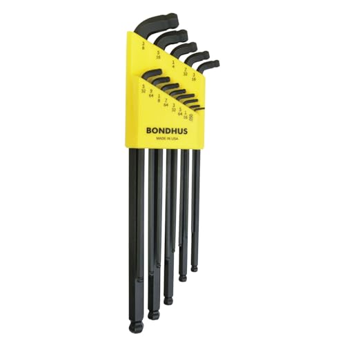 Bondhus 67037 Stubby Double Ball End L-Wrench Set with ProGuard Finish and Extra Long Arm, 13 Piece - Image 1