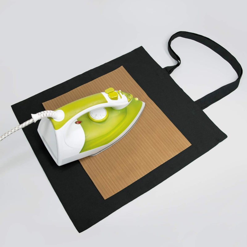 NPBAG 5 Pack 15'' X 16'' Black Cotton Tote Bags, Lightweight Blank Bulk Cloth bags with 1pc of PTFE Teflon Sheet - Image 4