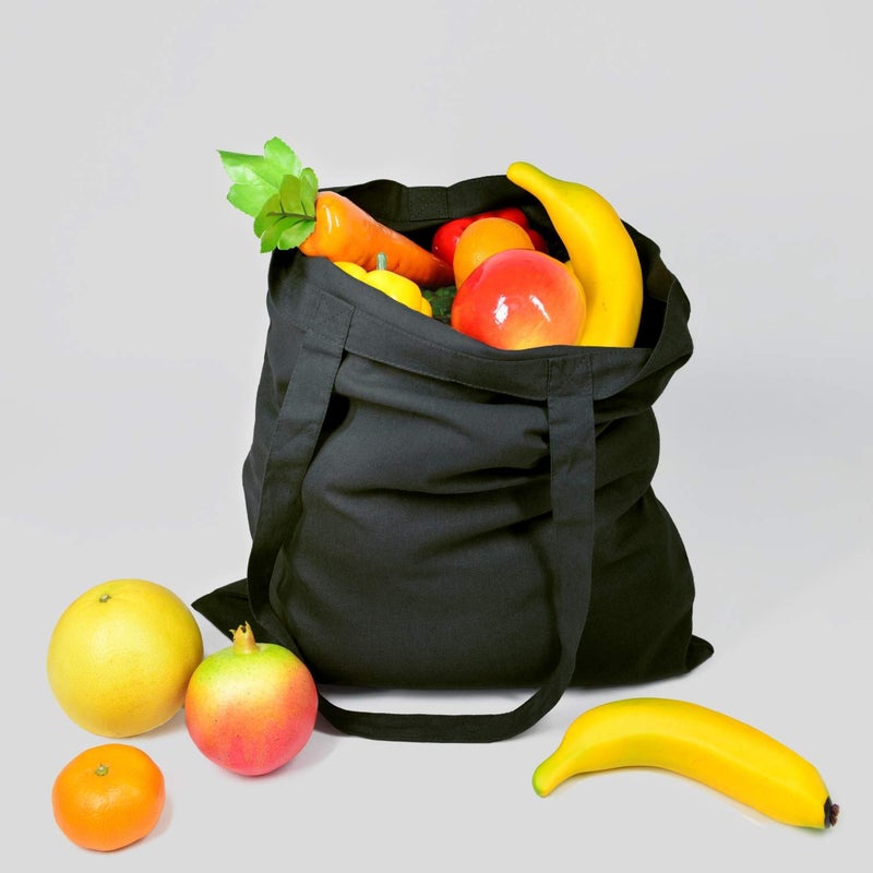 NPBAG 5 Pack 15'' X 16'' Black Cotton Tote Bags, Lightweight Blank Bulk Cloth bags with 1pc of PTFE Teflon Sheet - Image 3