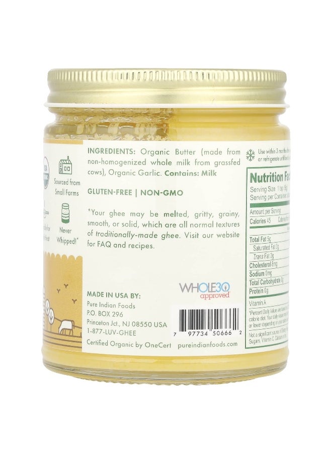 Pure Indian Foods Pure Indian Foods, Organic Grassfed Garlic Ghee, 7.8 oz (220 g)  - Image 3