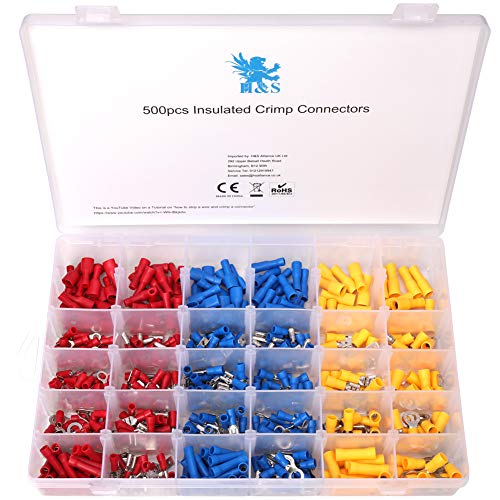 HST H&S Electrical Wire Connectors & Terminals - 520 pcs - Heat Shrink Butt Connector Kit - Crimp Connectors for Hard Wiring - Image 1