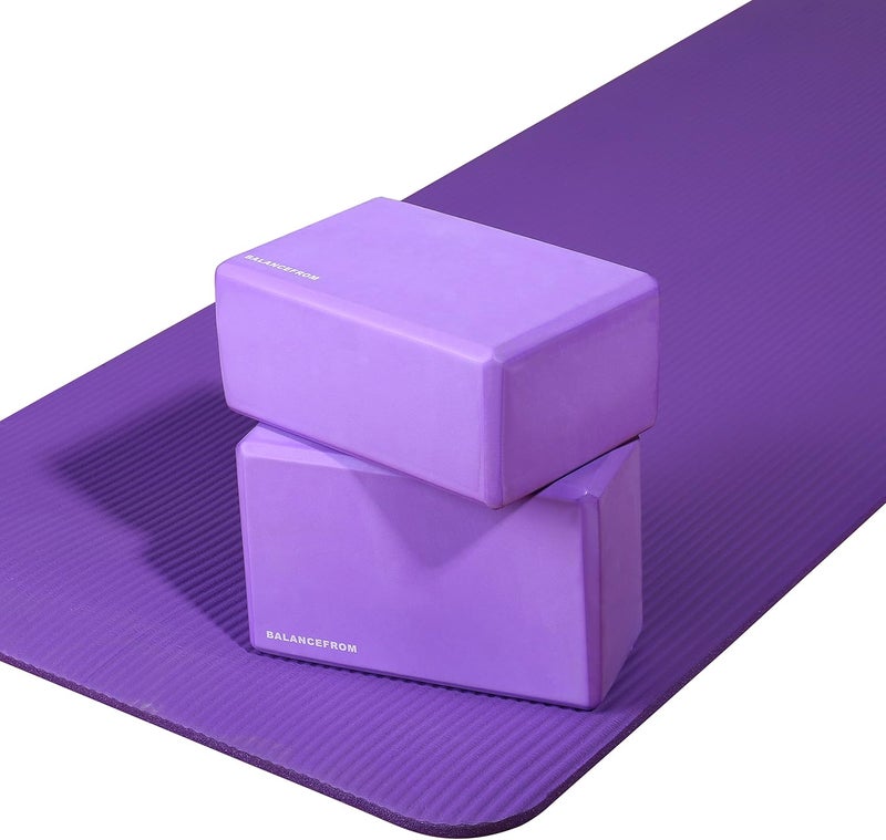 Fitvids مجموعة من 2 كتلة يوغا عالية الكثافة، 9"x6"x4" لكل منها، زوج، ألوان متعددة - Image 5
