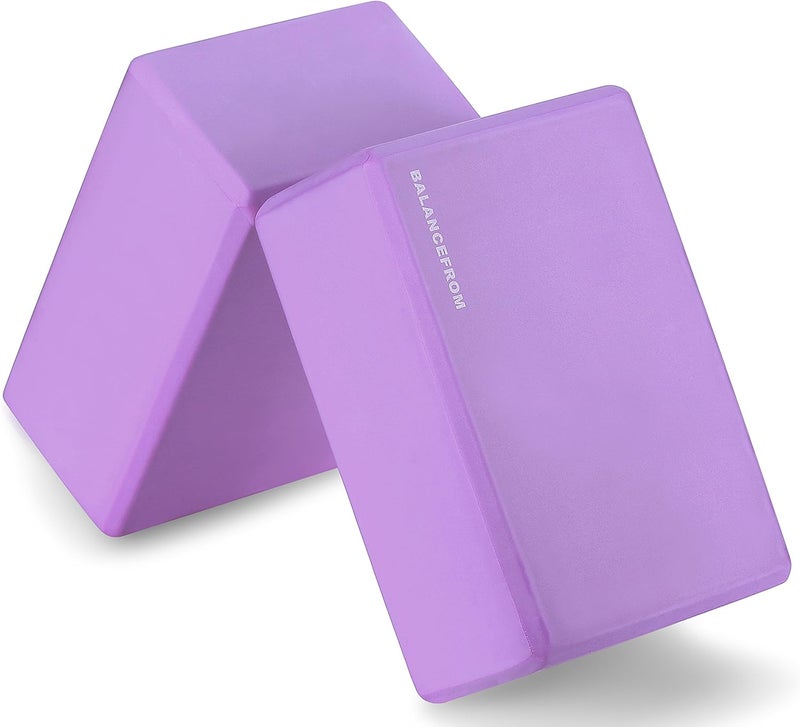 Fitvids مجموعة من 2 كتلة يوغا عالية الكثافة، 9"x6"x4" لكل منها، زوج، ألوان متعددة - Image 1