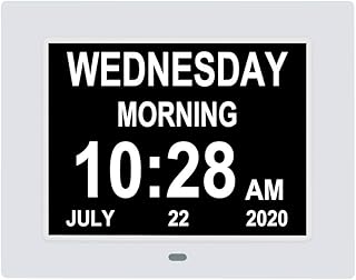 ybest ybest [2020 Newest] 7.5 Inch Extra Large Calendar Day Date Time Clocks with Non-Abbreviated Day Month Dementia Clock - Image 1