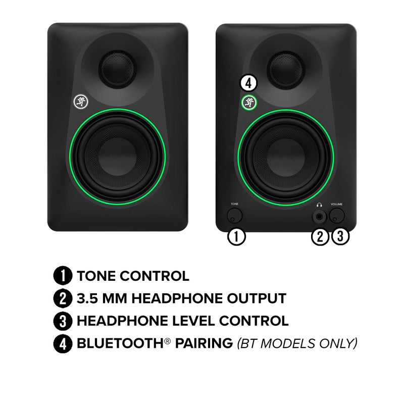 Mackie CR4.5 4.5" Creative Reference Powered Studio Monitors with Tone Knob and Location Switch â€” Active Speakers for Music Production, Desktop Computer, Gaming, HiFi Listening - Image 5
