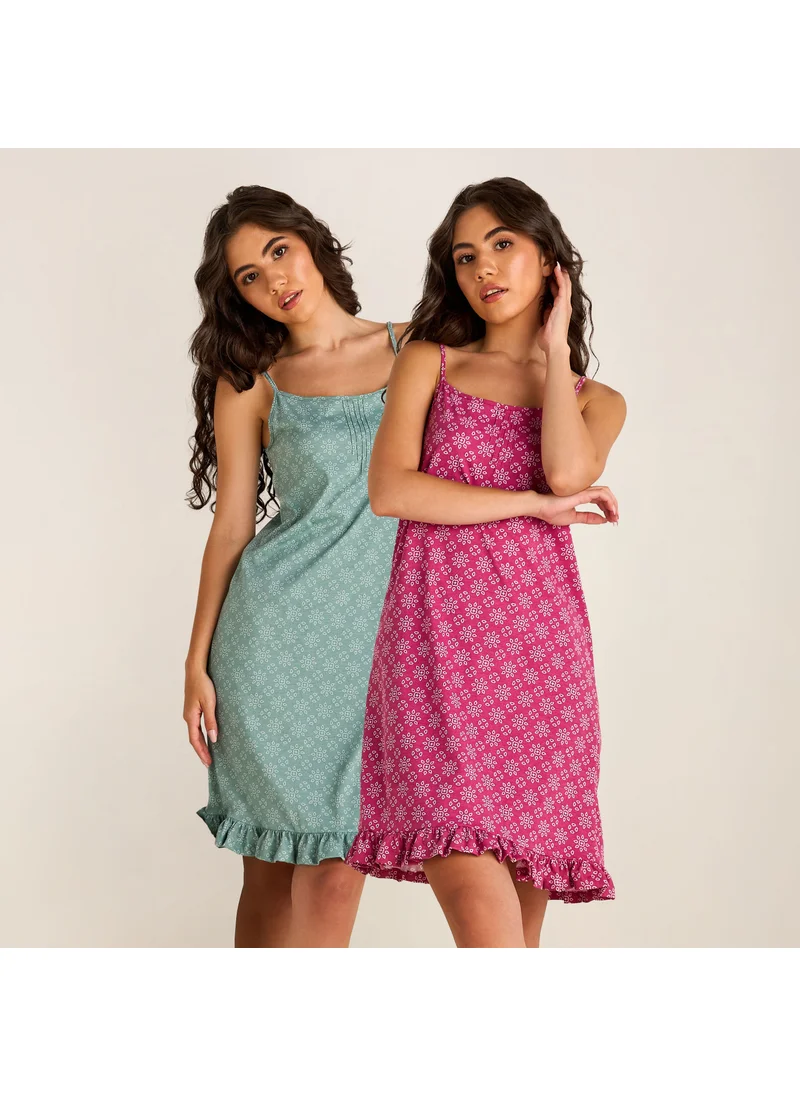 FAV Set of 2 - Floral Print Slip Dress