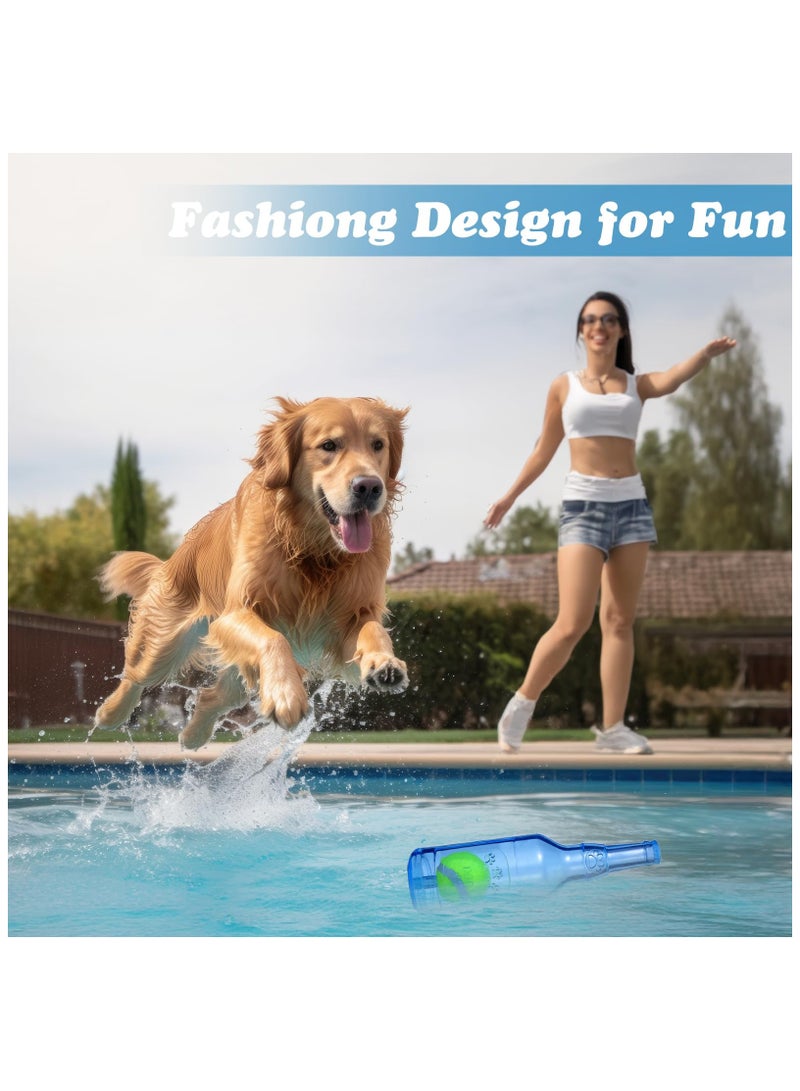SOLARAE Squeaky Dog Toys for Aggressive Chewers, Water Bottle Dog Toy, Blue Pool Bottle Indestructible Dog Toy, Safety Design Dog Chew Toys Safety Design for Small/Medium/Large Dog Exercise and Accompany - Image 2