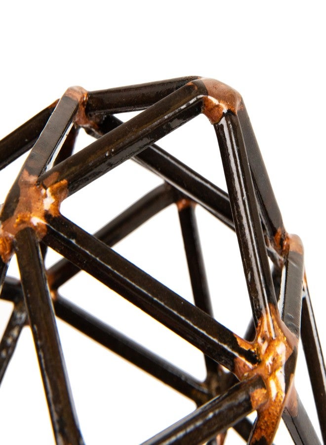 Mind Reader Metal Geometric Sculpture, Modern, Office Decoration, Home Decor, Metal, Black - Image 4