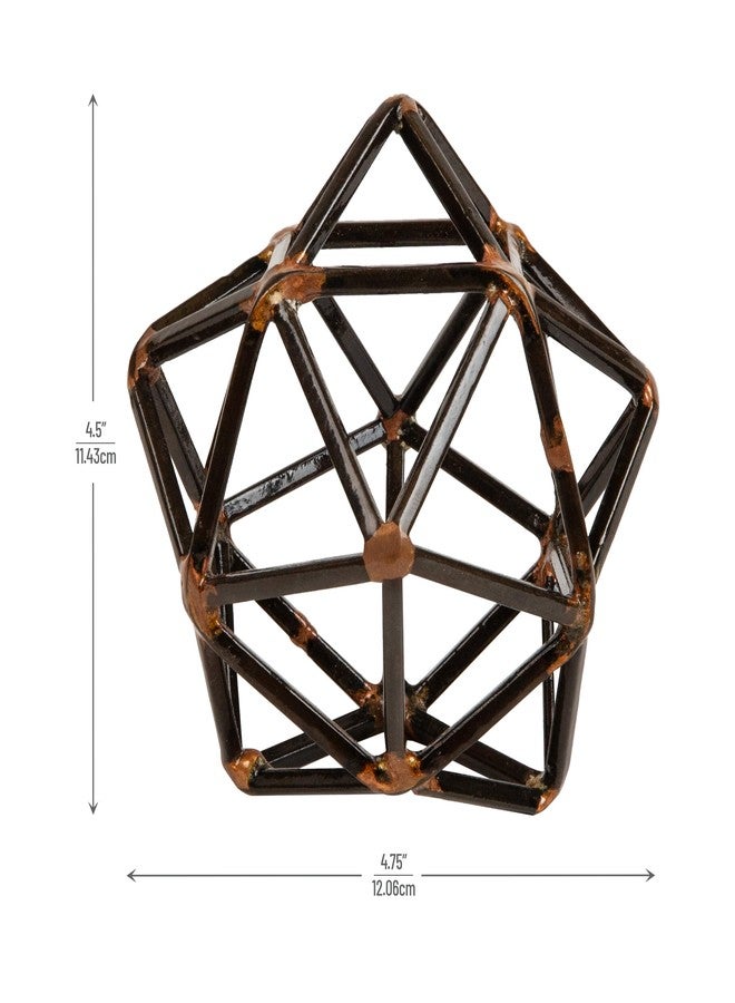 Mind Reader Metal Geometric Sculpture, Modern, Office Decoration, Home Decor, Metal, Black - Image 3