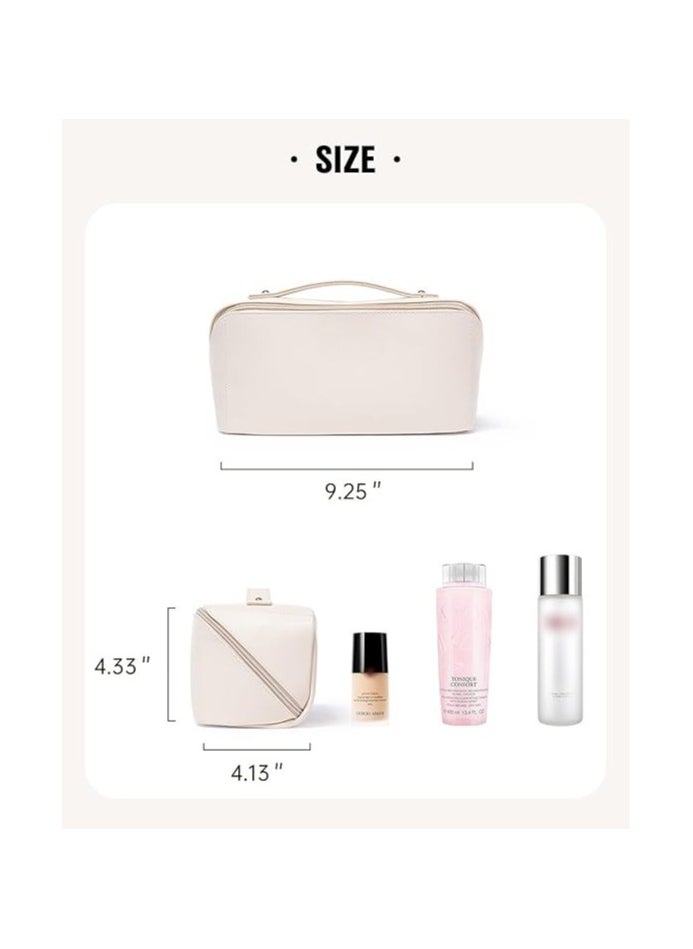 ARCOON - ARCOON Travel Makeup Bag,Large Capacity Cosmetic Bags for Women,Waterproof Portable Pouch Open Flat Toiletry Bag Make up Organizer with Divider and Handle - Image 1