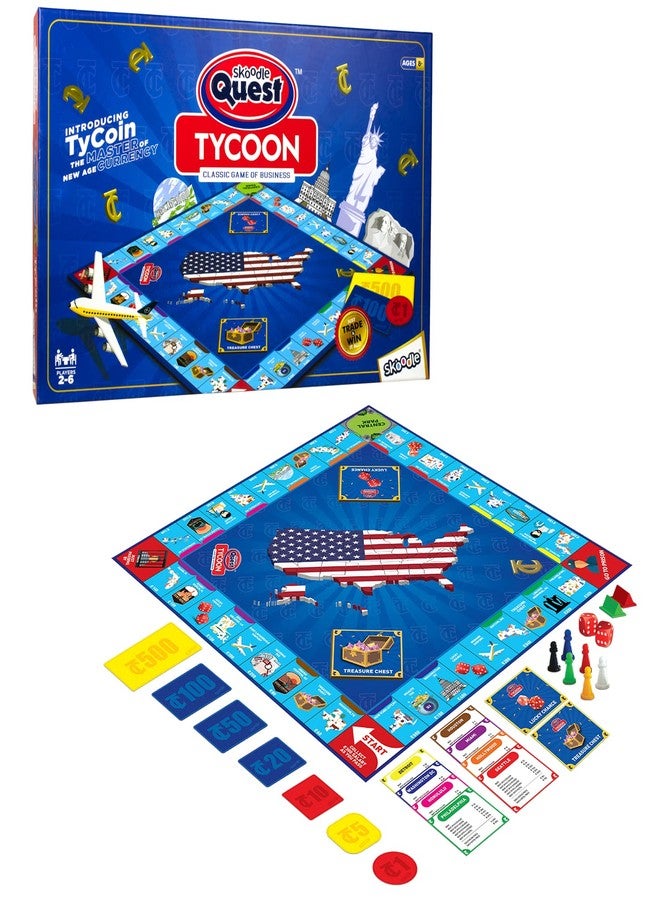 سكودل لعبة Skoodle Quest Tycoon الكلاسيكية، لعبة ألغاز وألعاب أعمال للعائلات والأصدقاء، ألعاب للأطفال من عمر 8 سنوات فما فوق، لعبة خيالية كلاسيكية - اجعل التعلم ممتعًا - Image 1