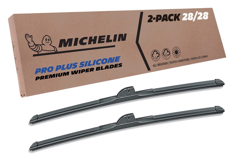 Michelin 40-2828SPBA Pro Plus Silicone Twin Pack 28 inch Wiper Blade Fits Select Dodge, Chrysler, Mercedes-Benz, Plymouth, Kia, Maybach, Model Years (2 Pack) - Image 1