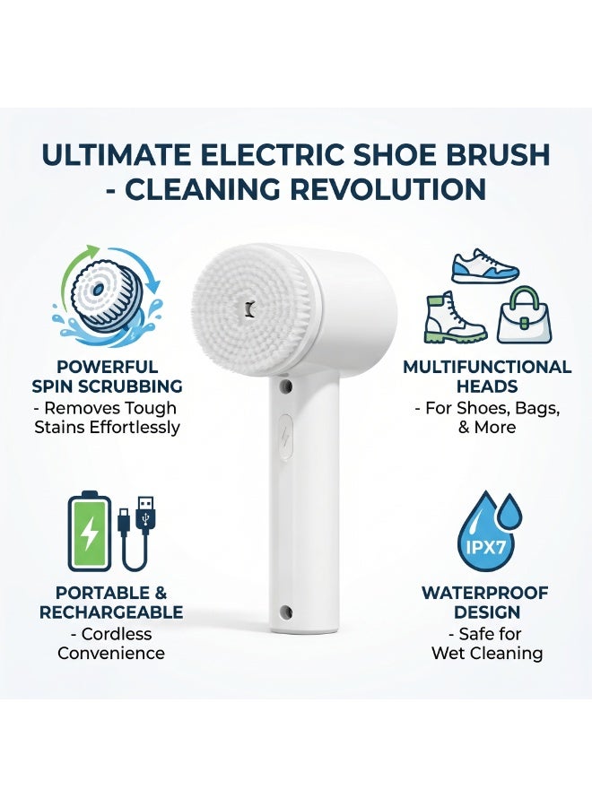 syta Electric Cleaning Brush, Cordless Handheld with 3 Interchangeable Brush Heads, Cleaning Brush Spin Scrubber for Bathroom, Bathtub, Kitchen, Tiles, Window, Tub, Dishes, Sink - Image 3