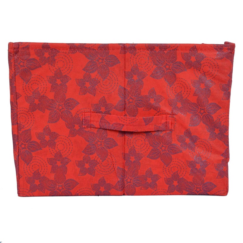 Kuber Industries Metallic Print 2 Pieces Non Woven Shirt StackerShirt Organizer Wardrobe Organizer RedKUBMART1650 - Image 5