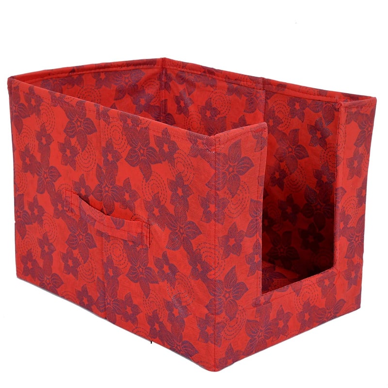 Kuber Industries Metallic Print 2 Pieces Non Woven Shirt StackerShirt Organizer Wardrobe Organizer RedKUBMART1650 - Image 3