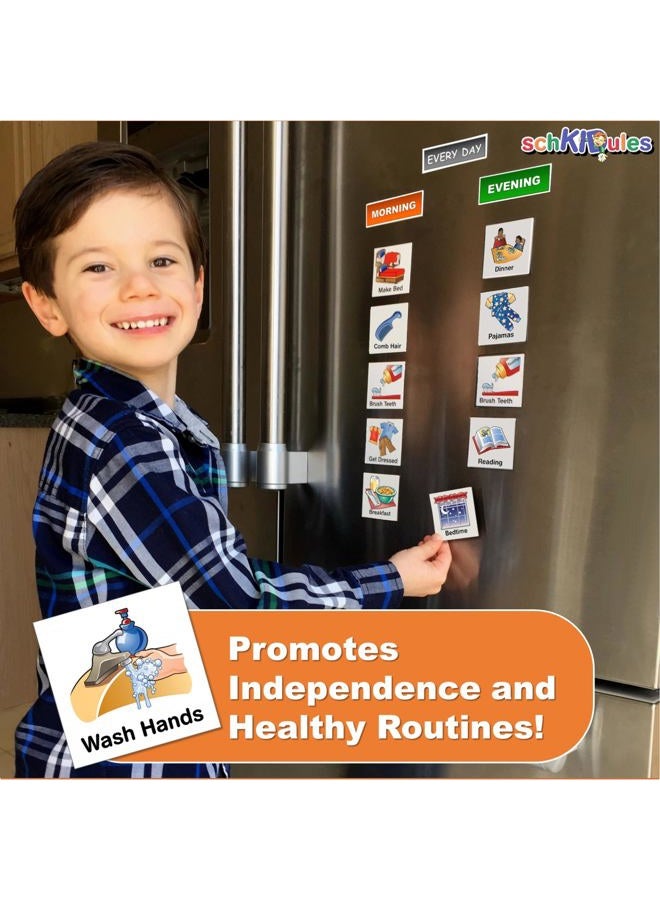 SchKIDules 93 Pc Home Collection Combo Pack for Visual Schedules, Kids Calendars and Behavior Charts: 72 Home-Themed Activity Magnets Plus 21 Headings Magnets (2nd Ed) - Image 3