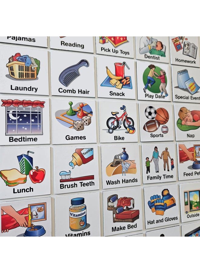 SchKIDules 93 Pc Home Collection Combo Pack for Visual Schedules, Kids Calendars and Behavior Charts: 72 Home-Themed Activity Magnets Plus 21 Headings Magnets (2nd Ed) - Image 1