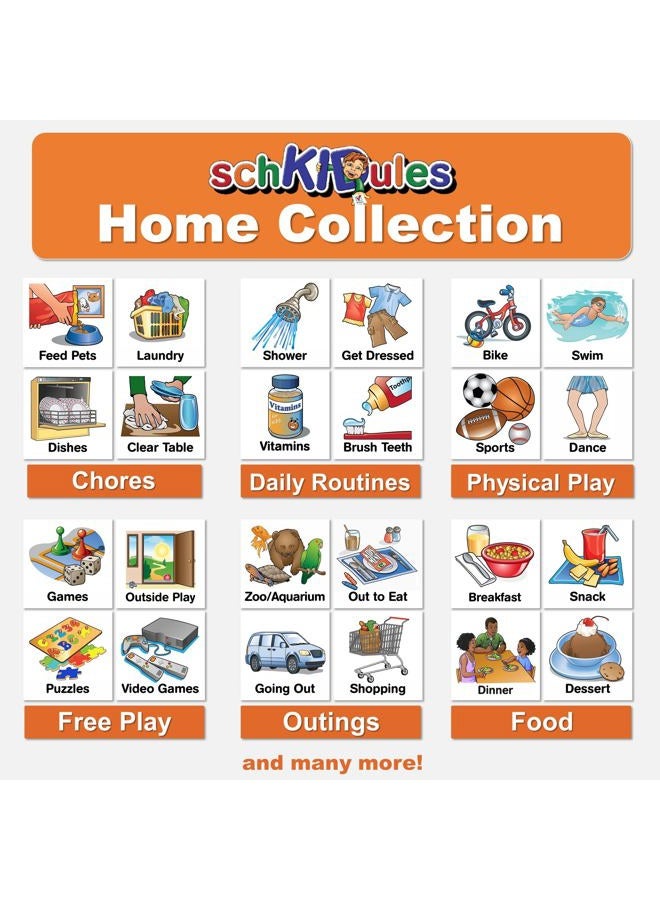 SchKIDules 93 Pc Home Collection Combo Pack for Visual Schedules, Kids Calendars and Behavior Charts: 72 Home-Themed Activity Magnets Plus 21 Headings Magnets (2nd Ed) - Image 2