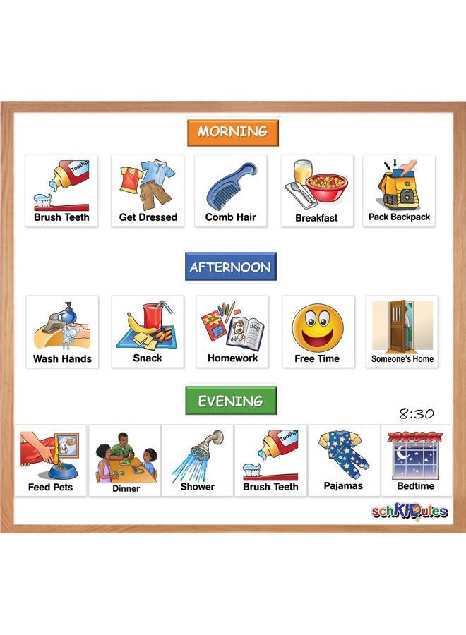 SchKIDules 93 Pc Home Collection Combo Pack for Visual Schedules, Kids Calendars and Behavior Charts: 72 Home-Themed Activity Magnets Plus 21 Headings Magnets (2nd Ed) - Image 5