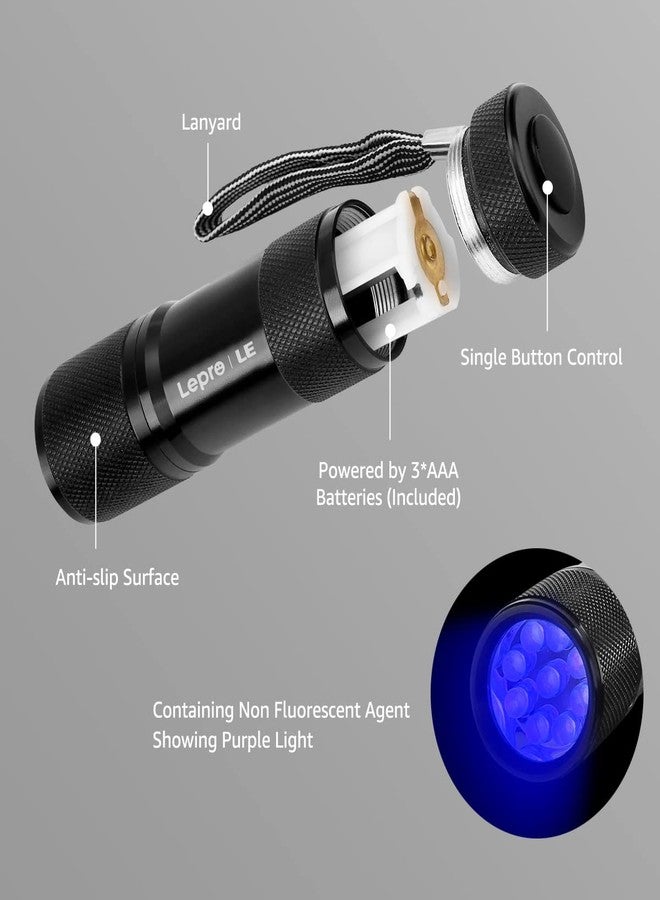 Lighting EVER LE Small UV Blacklight Flashlight, Portable Black Light 395nm, Ultraviolet Light Detector for Invisible Ink Pens, Dog Cat Pet Urine Stain, AAA Batteries Included - Image 4