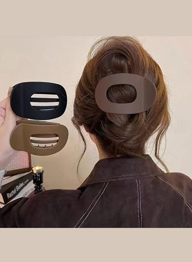 4pcs اللون الصلب بيضاوي أكريليك الشعر مقاطع مجموعة للمرأة - لا أثر مسطحة كبيرة الشعر مقاطع ، أنيقة الحد الأدنى ملحقات الشعر الصقيع للارتداء اليومي ، الهدايا المثالية لها - Image 4