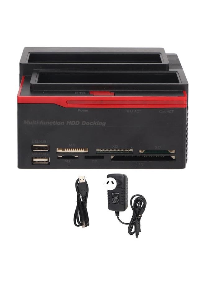 Thoraya Dual-slot direct-insert SATA+IDE multi-function hard disk dock duplicator USB2.0 dual-use all-in-one card reader supports OTB function Australian standard  - Image 1
