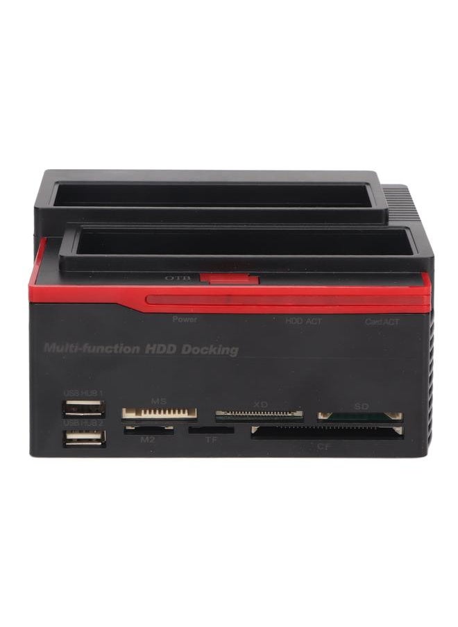 Thoraya - Dual-slot direct-insert SATA+IDE multi-function hard disk dock duplicator USB2.0 dual-use all-in-one card reader supports OTB function Australian standard - Image 1