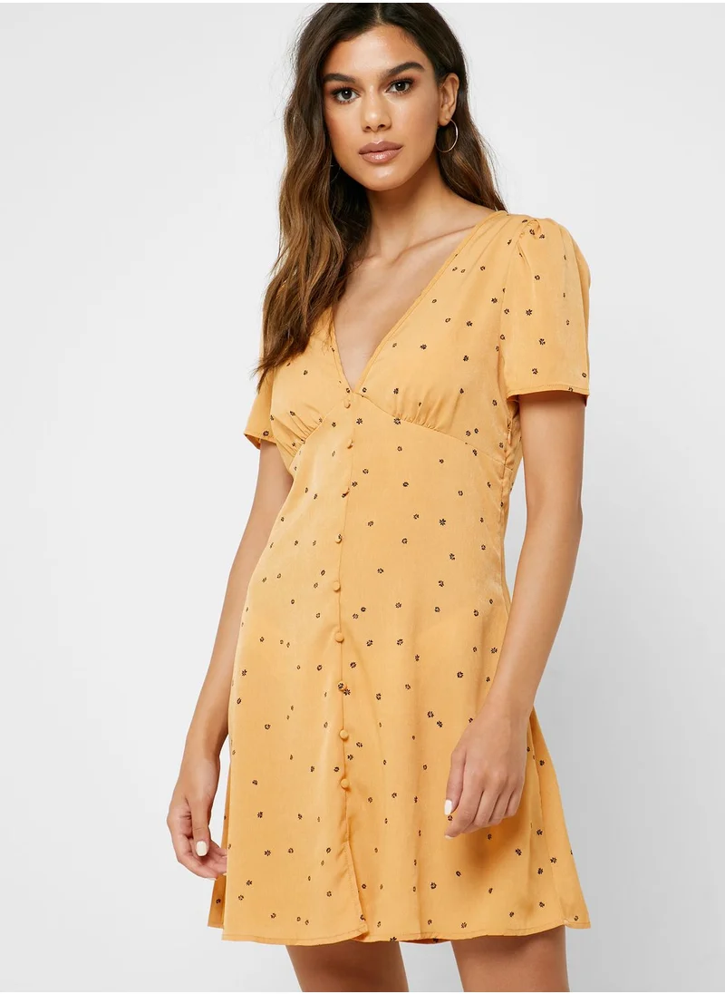 Cotton On Printed V-Neck Dress