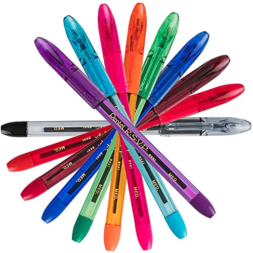 Pentel قلم حبر جاف بنتل R.S.V.P. بألوان متنوعة، متوسط، عبوة من 5 (BK91CRBP5M) - Image 2